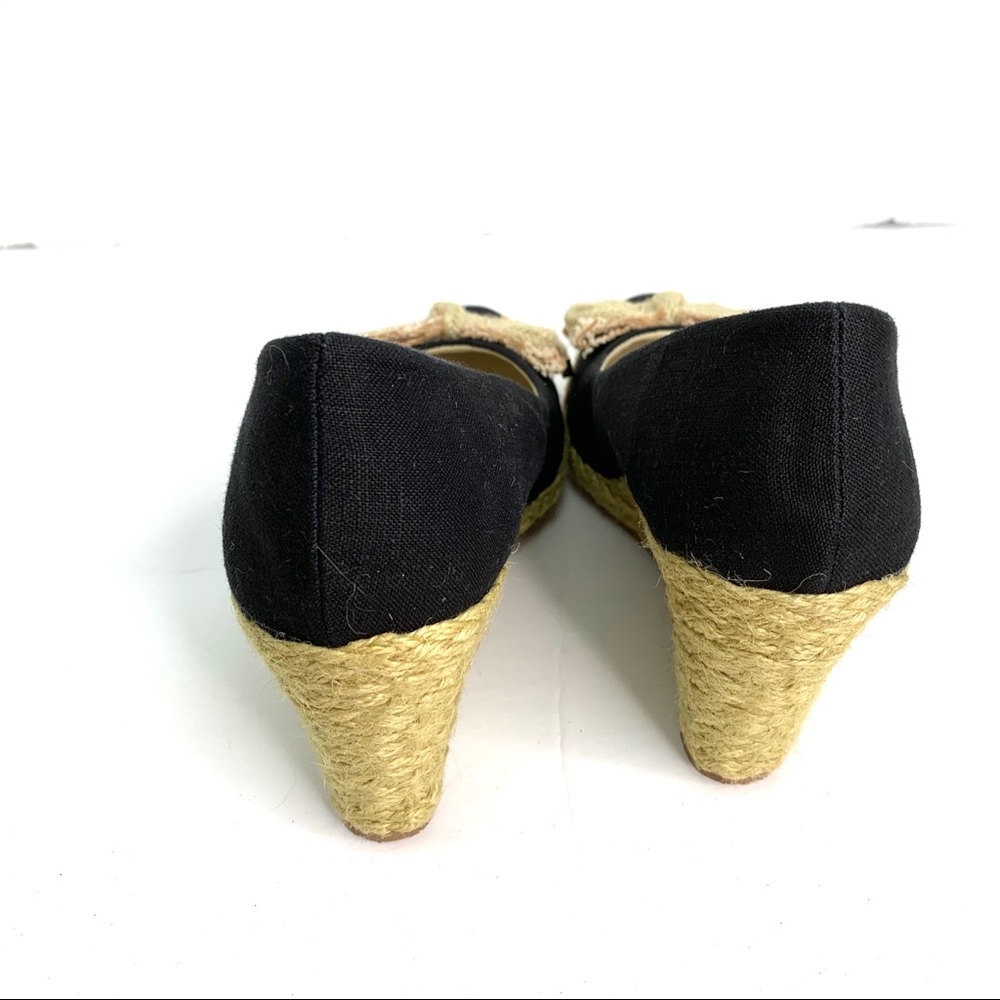 FITZWELL Casual Summer Black Canvas and Jute Espadrilles, 9.5M - Picture 4 of 10